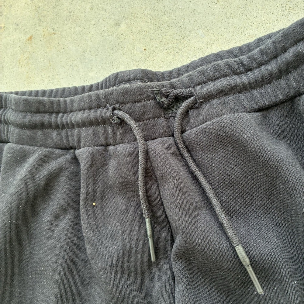 BYLT Core Lounge Pants Mens Large Black Joggers Drawstring Rib Cuff Embroidered - Picture 4 of 8